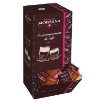 La boîte distributrice de 200 carrés de chocolats noir et lait, 10 saveurs