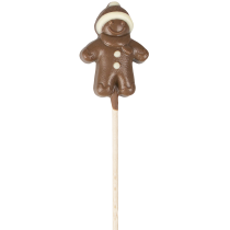 La sucette bonhomme de neige chocolat au lait