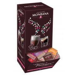 Assortiment de 200 carrés de chocolats noir et lait, 10 saveurs