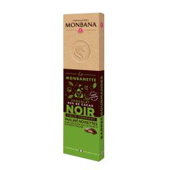 Monbanette chocolat noir fourrée praliné noisettes