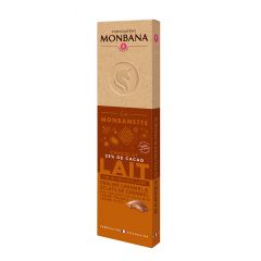 Monbanette chocolat au lait fourrée praliné noisettes aux éclats de caramel d’Isigny (AOP)