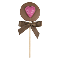 Sucette cœur chocolat au lait