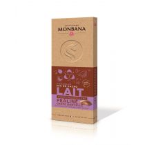 Tablette chocolat lait fourrée praliné crêpe dentelle