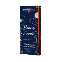 Tablette "Bonne année" chocolat noir crêpe dentelle