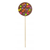 Sucette chocolat au lait lentilles colorées