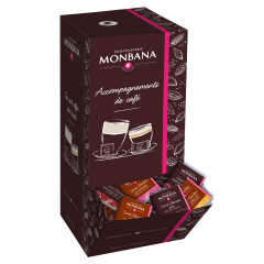 La boîte distributrice de 200 carrés de chocolats noir et lait, 10 saveurs