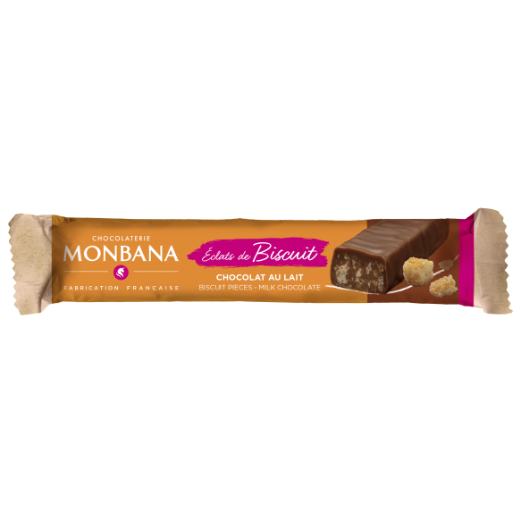La barre chocolat au lait éclats de biscuit Monbana