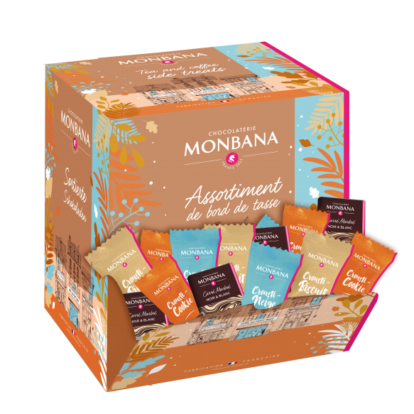 Coffret cadeau chocolat noir Monbana, biscuits et gourmandises