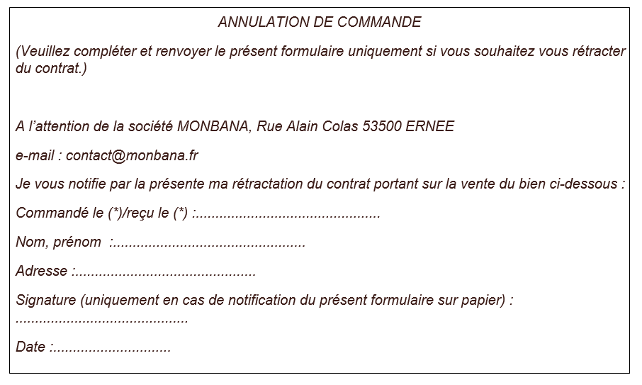 annulation de commande